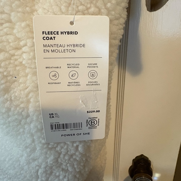 Altheta Fleece Hybrid Coat size XL NWT - Picture 4 of 5